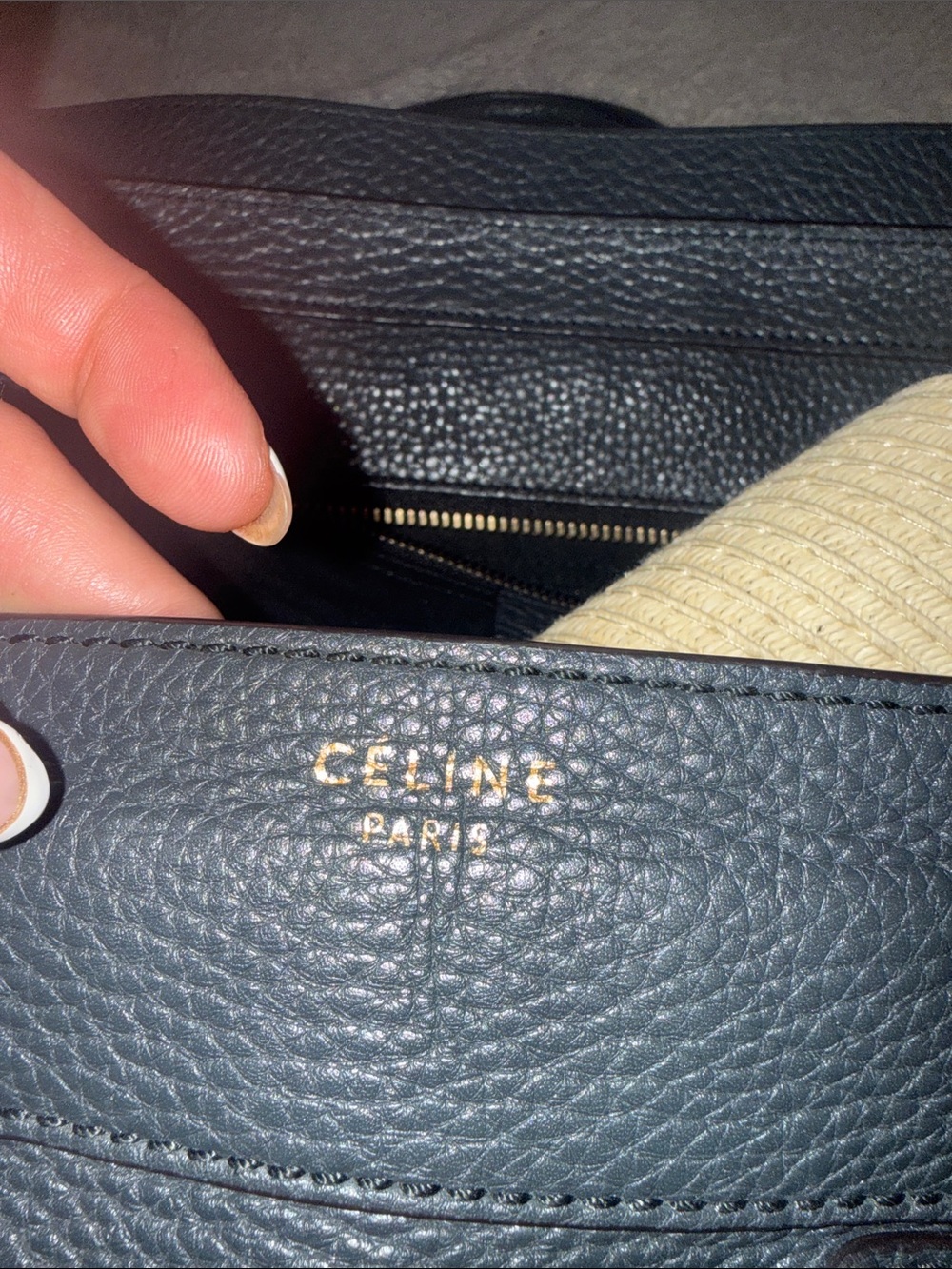 Celine grey Lamb skin Tote with Gold Zip Detail - Picture 2 of 7